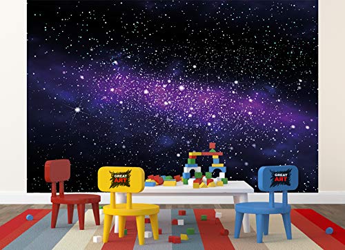 GREAT ART Mural De Pared Cuarto De Los Niños – Gran Galaxia Estrellas – Vía Láctea Espacio Universo Cosmos Space Foto Papel Pintado Y Tapiz Y Decoración (336 x 238 cm)