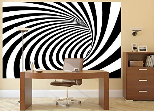 GREAT ART Mural De Pared – Túnel De Efecto Doppler En Blanco Y Negro – Moderno Abstracto Espiral Ilusión Óptica Foto Papel Pintado Y Tapiz Y Decoración (210 X 140 Cm)