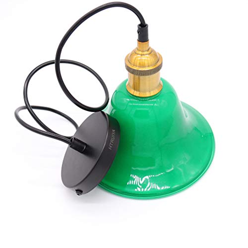Green vidrio colgantes luz, Creative Industrial Edison Vintage estilo iluminación casera restaurante dormitorio sala de estar retro cristal verde esmeralda techo luz