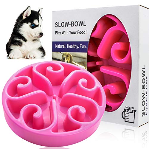 GreeSuit Mascota diversión alimentador perro tazón lento alimentador bloat detener perro comida tazón maze interactivo rompecabezas gato tazón no derrapar