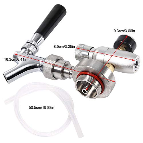 Grifo de barril de cerveza de acero inoxidable Inyector de CO2 para Cerveza para 2L / 3.6L / 4L Mini Keg Beer Growler