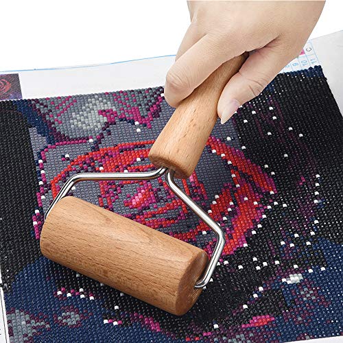 Guanici Rodillo de Madera Rodillo de Madera Antiadherente Rodillo de Amasar con Mango Hecho de Madera de Haya Accesorios de horneado Fondant,Pasteles,Masa para pastelería Corta(T-Tipo)