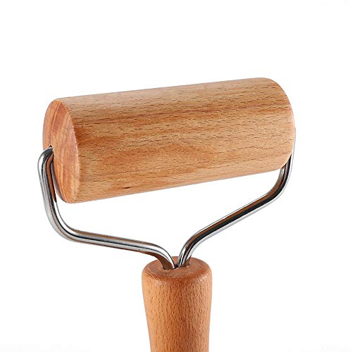 Guanici Rodillo de Madera Rodillo de Madera Antiadherente Rodillo de Amasar con Mango Hecho de Madera de Haya Accesorios de horneado Fondant,Pasteles,Masa para pastelería Corta(T-Tipo)