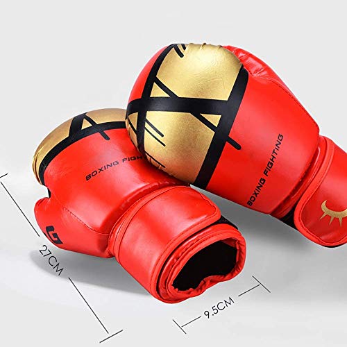 Guantes de entrenamiento de boxeo Guantes de boxeo Sparring de formación saco de boxeo Guantes mitones Lucha mujeres de los hombres de guantes de boxeo Muay Thai Boxing MMA (Color: Negro, Tamaño: 10 o