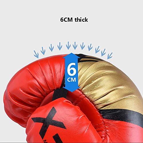 Guantes de entrenamiento de boxeo Guantes de boxeo Sparring de formación saco de boxeo Guantes mitones Lucha mujeres de los hombres de guantes de boxeo Muay Thai Boxing MMA (Color: Negro, Tamaño: 10 o