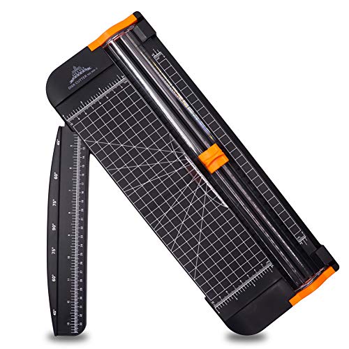 Guillotina Cortador de Papel 12 inch A4 de Titanio con Automático de Seguridad Salvaguardar y Slide Regla Diseño para Cupón Craft etiqueta de Papel o foto (Negro)