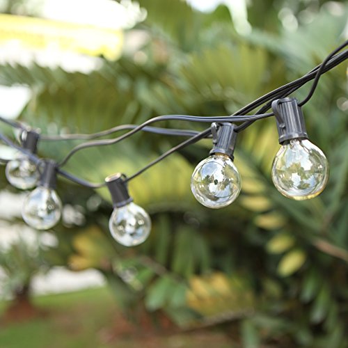 Guirnalda Luces Exterior,Tomshine 7.62M Cadena de Luz,G40 Guirnaldas Luminosas de Exterior con 25 Blanco Cálido Bombillas,IP44 Impermeable para Jardín Trasero Fiesta Navidad(3 Bombillas de Repuesto)