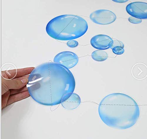 Guirnaldas de burbujas transparentes azules para decoración de fiestas, para colgar, con diseño de burbujas flotantes para decoración de la sirena, para el bajo el mar, cumpleaños, el hogar