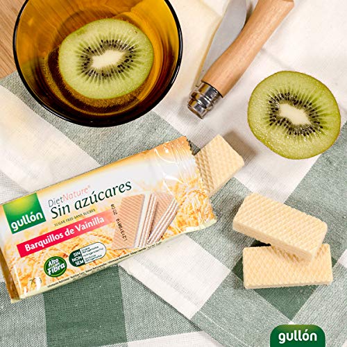 Gullón - Barquillos sin azúcar vainilla Diet Nature Pack de 3, 180g