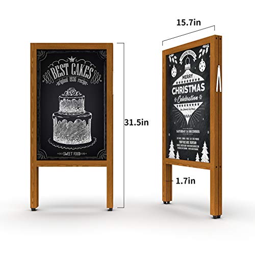 GUOHONG Pizarra Pie de Madera Pizarra Magnética de Doble Cara Tablero Publicit - Maderaario para Bar Restaurante Cafetería Bistro Pizarra Plegable y Vintage