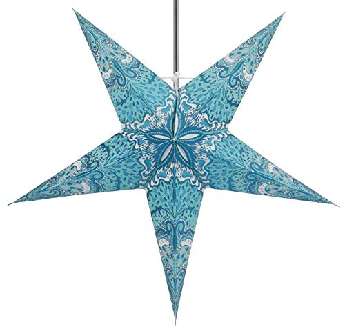 Guru-Shop Papel de Adviento Plegable Starlight Star, Christmas Star Nestor Turquesa-verde, 60x60x20 cm, Estrellas de Papel - Multicolor