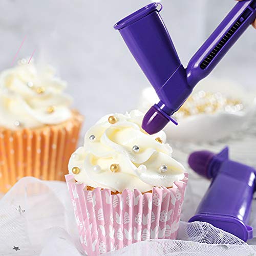 Gurxi Pistola de Fondant Aplicador de Perlas Aplicador para Hornear Herramienta para Hornear Pearl Pastel Hornear Decorar Pistola Herramienta para Hornear Perlas para Decorar Pasteles 4 Piezas