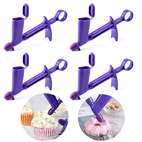 Gurxi Pistola de Fondant Aplicador de Perlas Aplicador para Hornear Herramienta para Hornear Pearl Pastel Hornear Decorar Pistola Herramienta para Hornear Perlas para Decorar Pasteles 4 Piezas