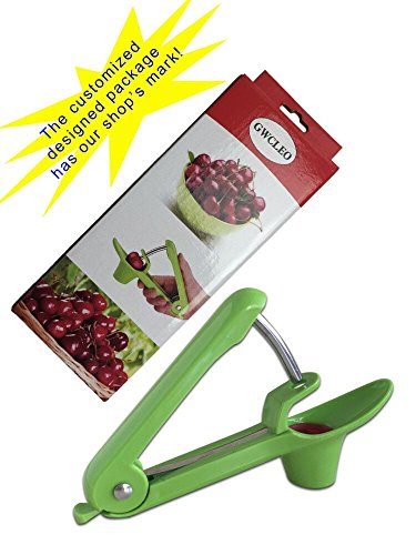 GWCLEO Cereza y aceituna Pitter, uvas y arándanos Fruta Corer Pitter herramienta de eliminación de la cocina de Apple Green