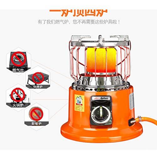 GXFC 2.5 kw Estufa Portátil de Gas Natural, Calefactor Cámping Exterior, Funciones de Seguridad incorporadas, 33 x 27 cm, Rojo