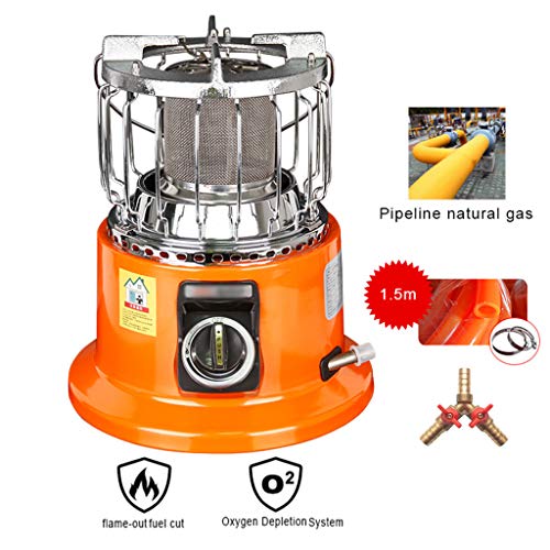 GXFC 2.5 kw Estufa Portátil de Gas Natural, Calefactor Cámping Exterior, Funciones de Seguridad incorporadas, 33 x 27 cm, Rojo