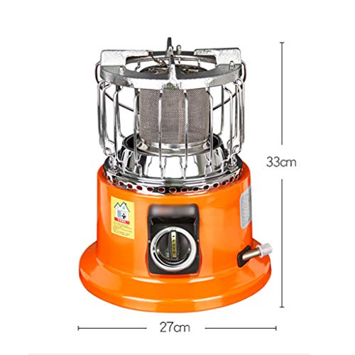 GXFC 2.5 kw Estufa Portátil de Gas Natural, Calefactor Cámping Exterior, Funciones de Seguridad incorporadas, 33 x 27 cm, Rojo