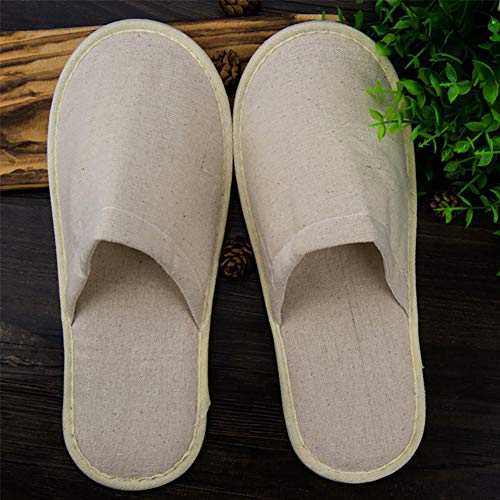 Gyps Zapatillas de hostelería para el hogar Zapatillas de Lino para hoteles Suministros de Hotel Desechables Antideslizantes Zapatillas portátiles, 50 Pares