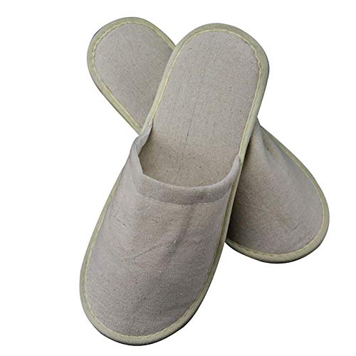 Gyps Zapatillas de hostelería para el hogar Zapatillas de Lino para hoteles Suministros de Hotel Desechables Antideslizantes Zapatillas portátiles, 50 Pares