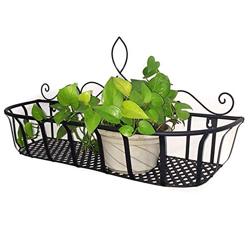 GZHENH Estantería De Flores ，Hierro Forjado Puesto De Flores Pared Expositor De Cama De Flores Colgando Bandeja De Almacenamiento Jardinería Estante Al Aire Libre, 3 Colores
