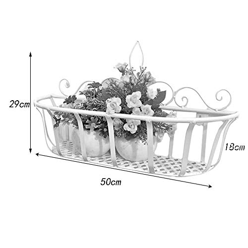 GZHENH Estantería De Flores ，Hierro Forjado Puesto De Flores Pared Expositor De Cama De Flores Colgando Bandeja De Almacenamiento Jardinería Estante Al Aire Libre, 3 Colores