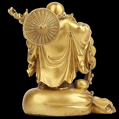 H-ei Latón estatuas de Buda Fengshui for Lucky y Felicidad, de Oro de Risa de Figuras de Buda Llevar Bolso Dinero
