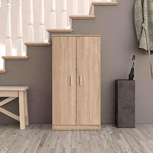 Habitdesign 007813F - Zapatero Armario Basic, Mueble Auxiliar Acabado en Roble Canadian, Medidas: 108 cm (Alto) x 55 cm (Largo) x 36 cm (Fondo)