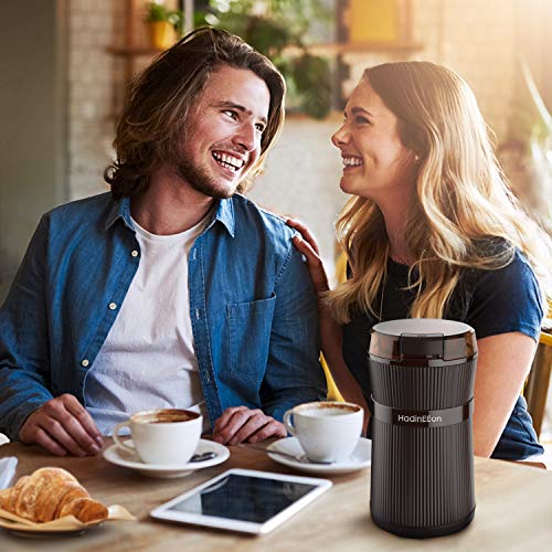 HadinEEon Molinillo de Especias y Café Eléctrico, 200W Lavable Portátil de Granos de Café y Molinillo de Especias Eléctricos con Cuchillas de Acero Inoxidable y Cepillo para Hierbas, Nueces, Pimienta