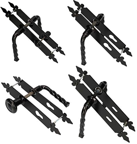 Haeusler-Shop - Pomo (72 mm, PZ/BB/WC, para interior y exterior, hierro forjado), color negro