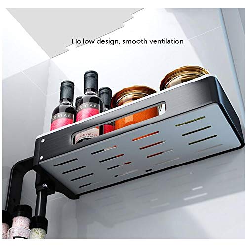 HAIBUHA0 Estante Estante De Cocina Casa Esquina Girar Especiero Libre De Golpes Montado En La Pared Multifuncional Bandeja De Almacenamiento Rotativo (Color : Black)