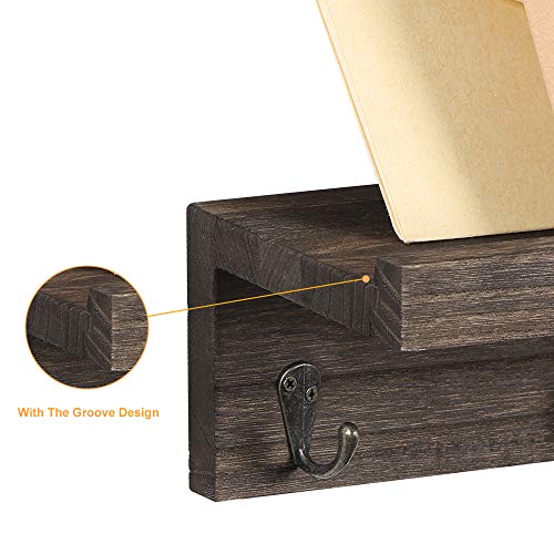 HAITRAL - Organizador de madera para cartas y llaves (2 unidades), color café