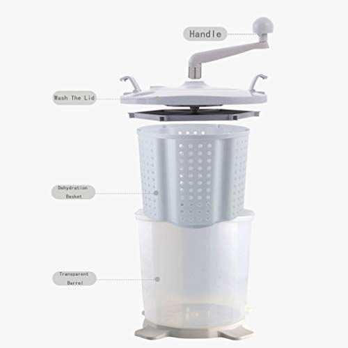 hanyaqi Lavadora No Eléctrica Compacta, Lavadora Manual Portátil Y Secadora, Bellamente Diseñada Y Potente, Adecuada para Dormitorio, Apartamento, Lavandería De Camping.