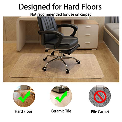 HAPFIY Alfombrilla para Silla para Suelos Duros, Alfombrilla Grande para sillas de Escritorio 92 x 122 cm (3'x4 ') Estera para Silla de Oficina Hogar para Muebles Protector de Suelo de Madera