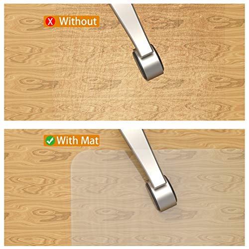 HAPFIY Alfombrilla para Silla para Suelos Duros, Alfombrilla Grande para sillas de Escritorio 92 x 122 cm (3'x4 ') Estera para Silla de Oficina Hogar para Muebles Protector de Suelo de Madera
