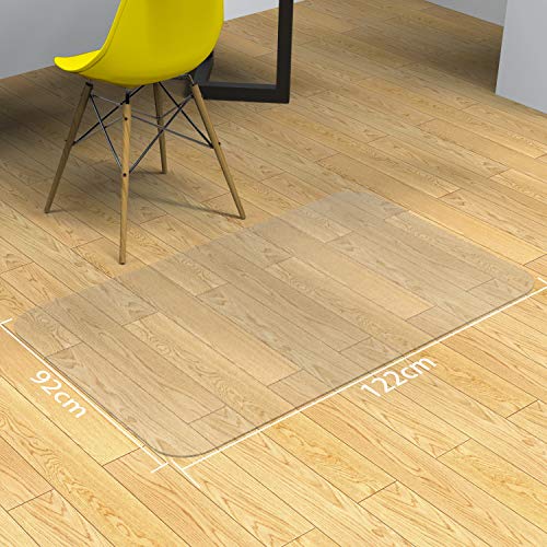 HAPFIY Alfombrilla para Silla para Suelos Duros, Alfombrilla Grande para sillas de Escritorio 92 x 122 cm (3'x4 ') Estera para Silla de Oficina Hogar para Muebles Protector de Suelo de Madera