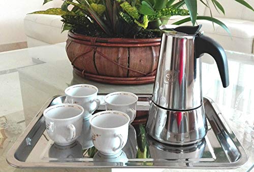 Happy Friends - Cafetera Espresso en Acero Inoxidable - Plata - 2 Tazas