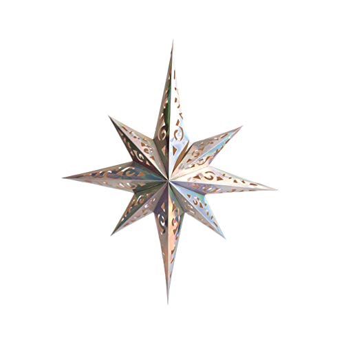 Happyyami Estrella de papel para lámpara pantalla de estrella de papel techo de navidad ornamento colgante cortinas de papel de luz decoración para el banquete de boda en casa