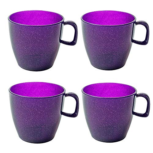 Harfield - Juego de 4 vasos de té de plástico de policarbonato de alta calidad