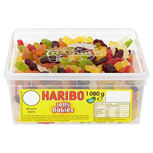 Haribo Jelly Babies - Golosinas de gelatina con formas de bebé - 1.080 g - Aprox. 600 unidades