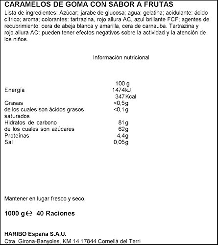 Haribo - Mini Tropifrutti - Caramelos de goma - 1 kg - [pack de 2]