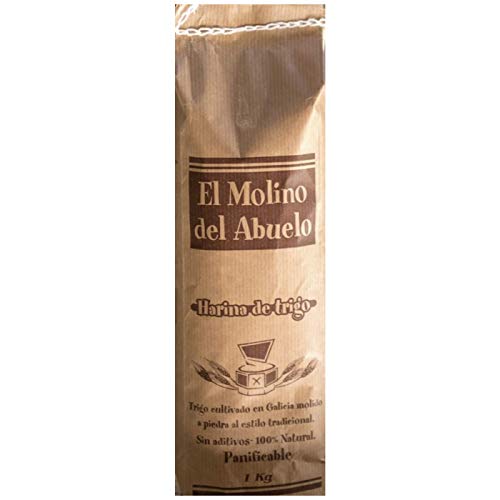 Harina de Trigo 100% Natural de Galicia - Molida al estilo tradicional en Molino de Piedra - El Molino del Abuelo 1Kg