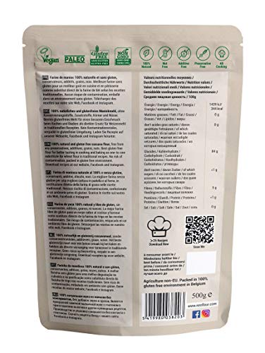 Harina de Yuca Premium / Sin gluten / 100% natural / Sin conservantes / Sin aditivos / VEGAN / PALEO / para pastelería y cocina