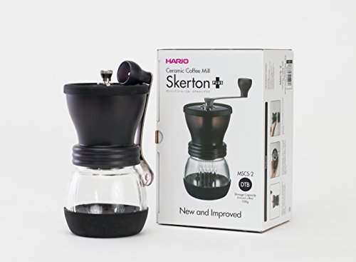 Hario Skerton Plus Ceramic Molinillo de café, Vidrio, cristal