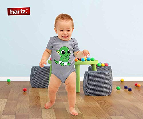 Hariz Baby Body de manga corta Baby Drache pft de huevo Animales Zoo Plus tarjetas de regalo de rana verde quietsch 3-6 meses