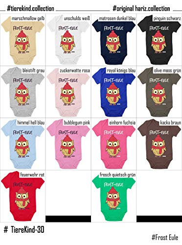 Hariz - Body de manga corta para bebé, diseño de búho, animales, guardería, tarjeta de regalo, rana, color verde