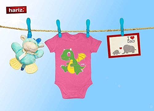 Hariz - Body de manga corta para bebé, diseño de dragón, animales de la selva, incluye tarjeta de regalo de pingüino negro 3-6 meses