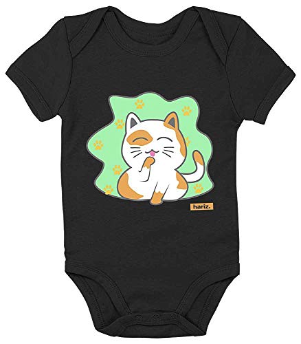 Hariz - Body de manga corta para bebé, diseño de gato con texto en alemán