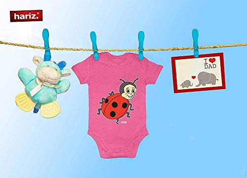 Hariz - Body de manga corta para bebé, diseño de mariquita, trébol, animales, zoo, incluye tarjeta de regalo, color negro