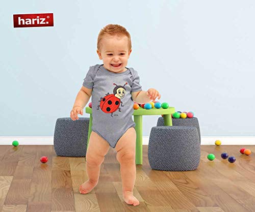 Hariz - Body de manga corta para bebé, diseño de mariquita, trébol, animales, zoo, incluye tarjeta de regalo, color negro