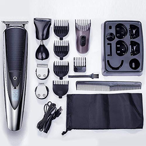 Hatteker Cortapelos Electrónico Recortadora Hombres Maquina Cortador Pelo Cortadora de Pelo Recargable Máquina Afeitar de Barba/Cara/Cuerpo